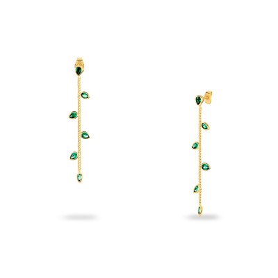 Long Green/Gold Earrings NEITH Agatha