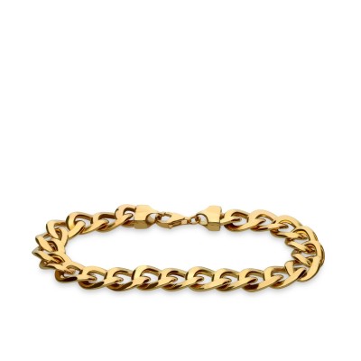 Gold Bracelet with Flat Barbed Rings Grau