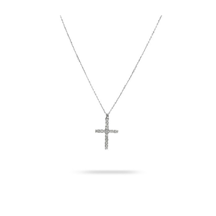 White Gold with Cross and Diamonds necklace