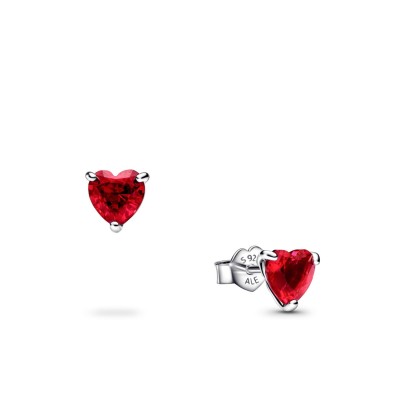 Pandora Timeless Red Heart Button Earrings