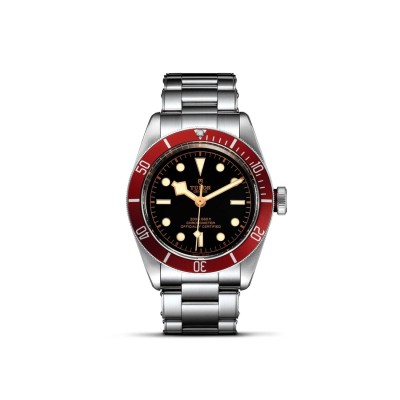 Tudor Black Bay watch in steel and red bezel