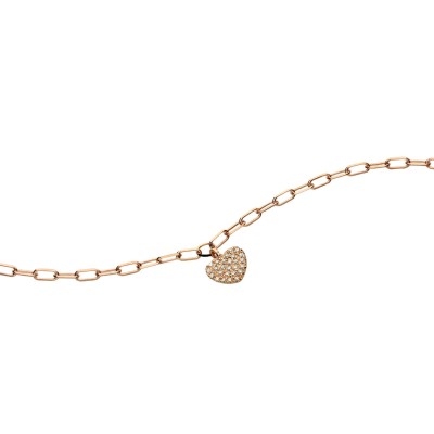 Tiny Heart Bracelet Rose Gold Grau