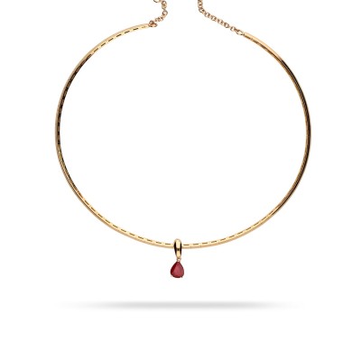 Rigid Yellow Gold with Ruby Necklace