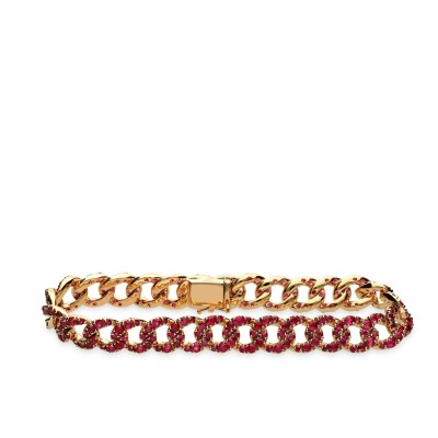 Bracelet Chunky Chain Pavé of Rubies
