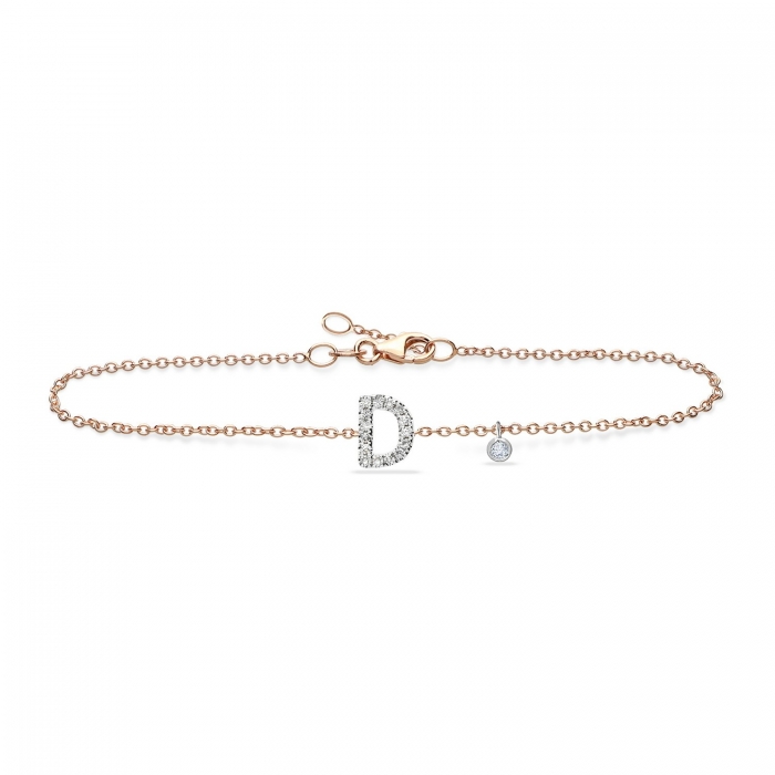 Bracelet Grade pink letter D