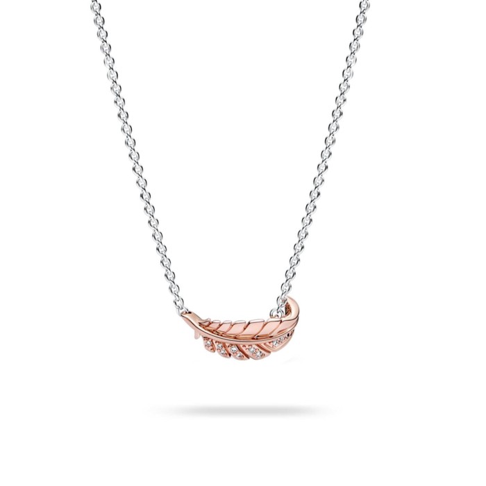 Pandora Moments Curved Feather Necklace