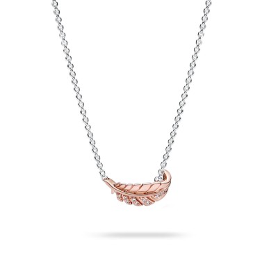 Pandora Moments Curved Feather Necklace