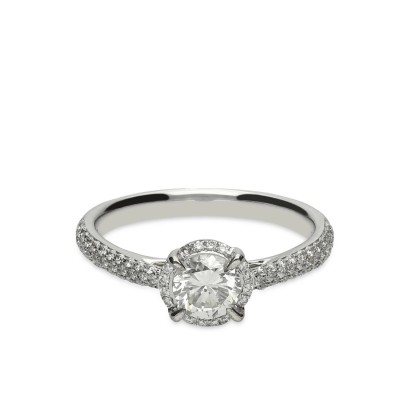 Solitaire Engagement Ring White Gold and Diamonds
