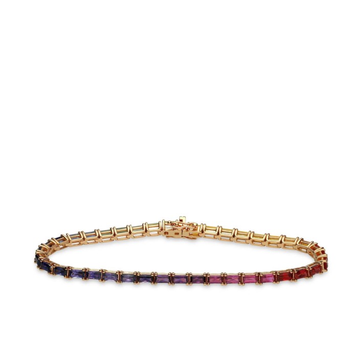 Riviere Rainbow Bracelet Sapphires Rose Gold
