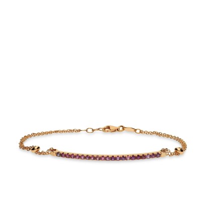 Barrette Rainbow Bracelet Rose Gold and Purple Sapphires