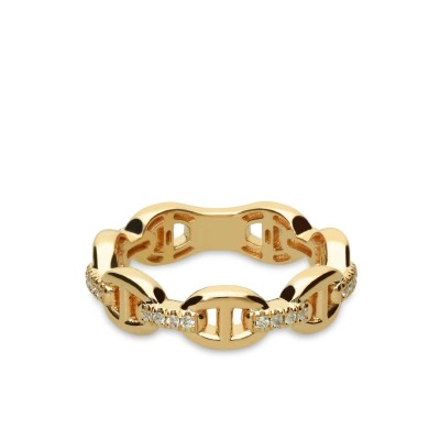 Calabrote Ring in Yellow Gold and Diamonds