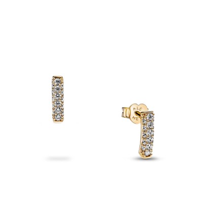 Pandora Timeless Silver Yellow Gold and Zirconia Earrings