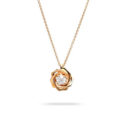 Rose Gold & Diamond Flower Necklace