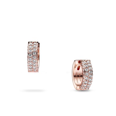 Pandora Timeless Silver, Rose Gold and Zirconia Earrings