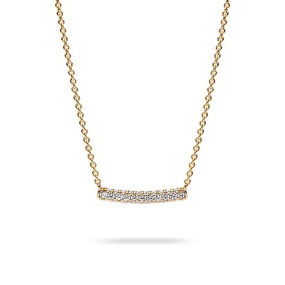 Pandora Timeless Silver, Yellow Gold, and Zirconia Necklace