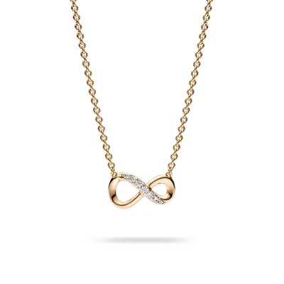 Collar Infinity Pandora Moments Plata, Oro Amarillo y Circonitas