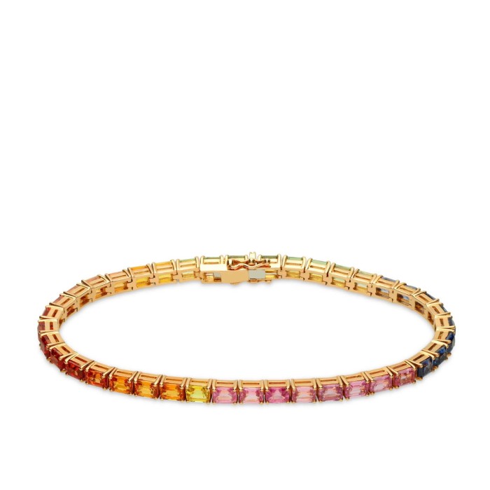Riviere Rainbow Bracelet Sapphires and Rose Gold