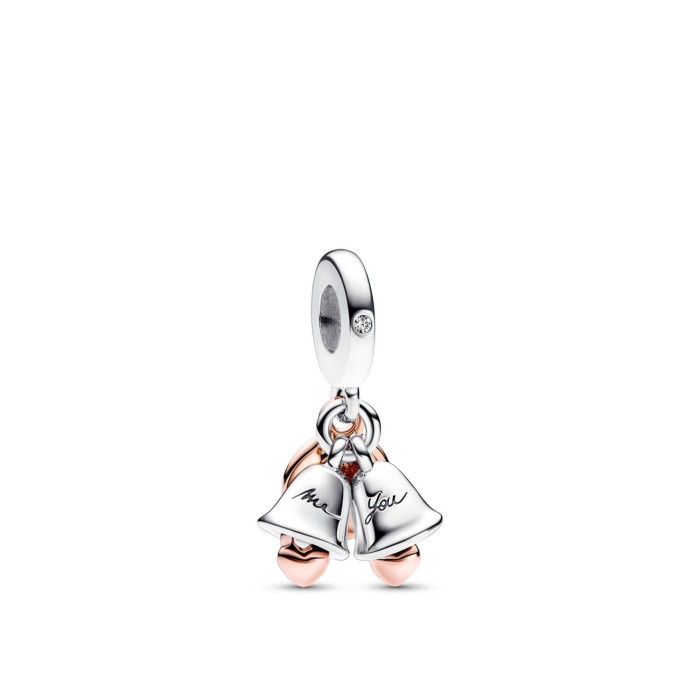 Pandora Moments Wedding Bells Silver and Rose Gold Charm