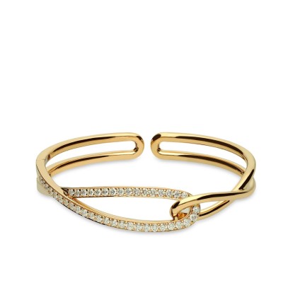 Rose Gold and Diamond Rigid Infinity Bracelet