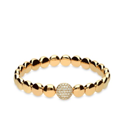 Rose Gold and Diamonds Button Bracelet