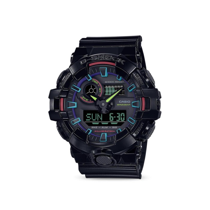 Casio Black Multicolored Face Watch