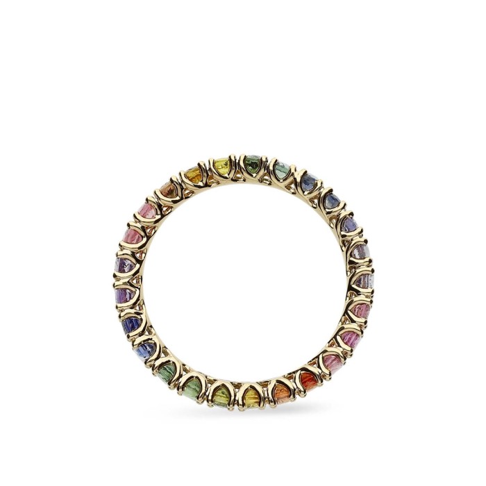 Rainbow Sapphires and Yellow Gold Ring