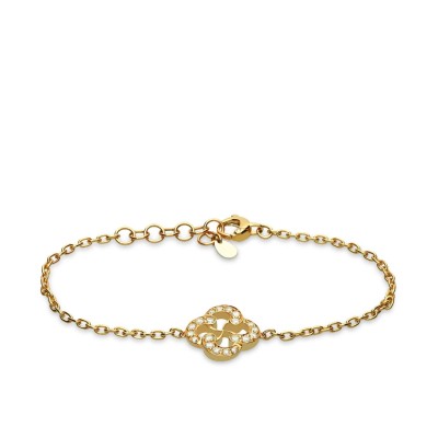 Rose Gold and Diamonds Flower Bracelet