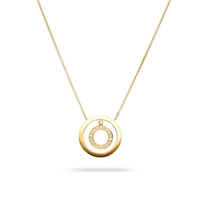 Necklace Disks in Rose Gold and Diamonds
