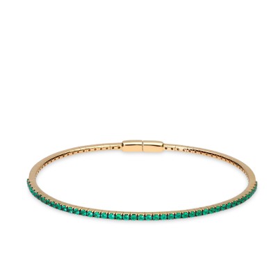 Rivière Emeralds and Pink Gold Bracelet