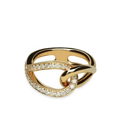 Geometric Ring Rose Gold and Diamonds