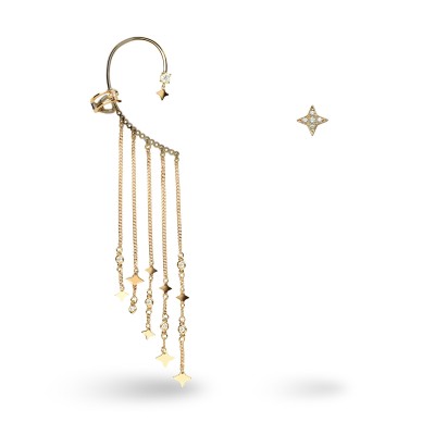Long Chain Earring and Star Button Earring