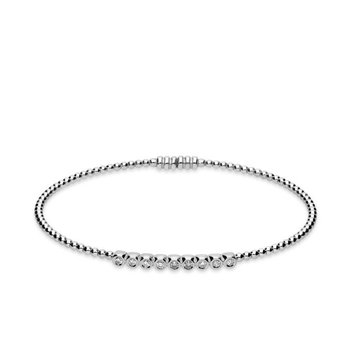Bollicine Bracelet with Diamonds and White Gold