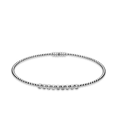 Bollicine Bracelet with Diamonds and White Gold