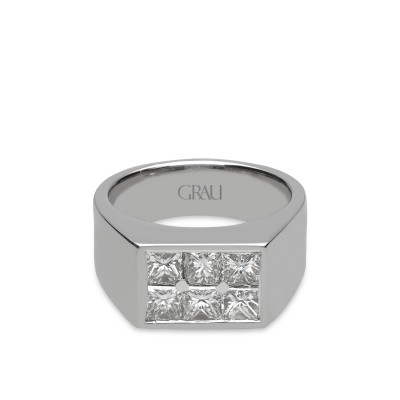 Grau Signet Ring White Gold and Diamonds