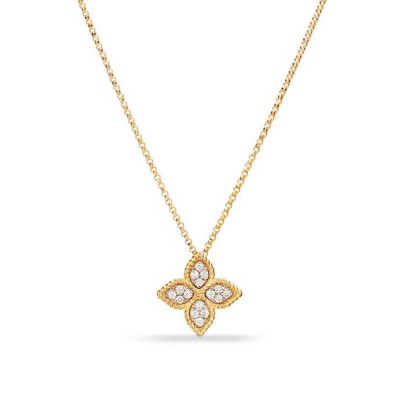 Yellow Gold Necklace Princess Flower Roberto Coin