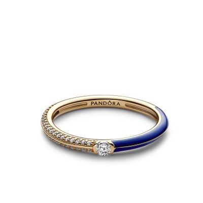 Pandora Me Dual Blue and Pavé Ring