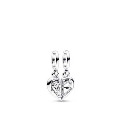 Pandora Divisible Heart Silver and Zirconia Charm