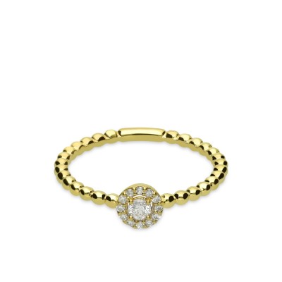 Rosette Ring Bollicine Yellow Gold and Diamonds