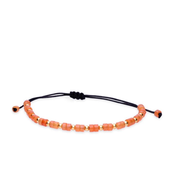 Orange Carnelian Cord Bracelet Grau