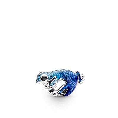 Metallic Blue Pandora Gecko Charm