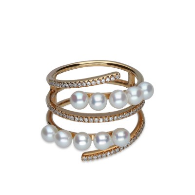 Pink Gold, Diamonds and Pearls Grau Ring