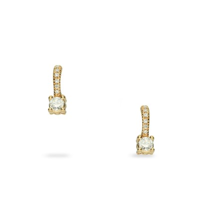 Rose Gold Earrings with Diamond Bar