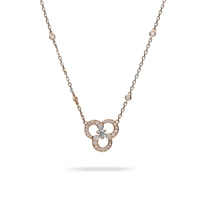 Grau Flower Necklace Rose Gold and Diamonds