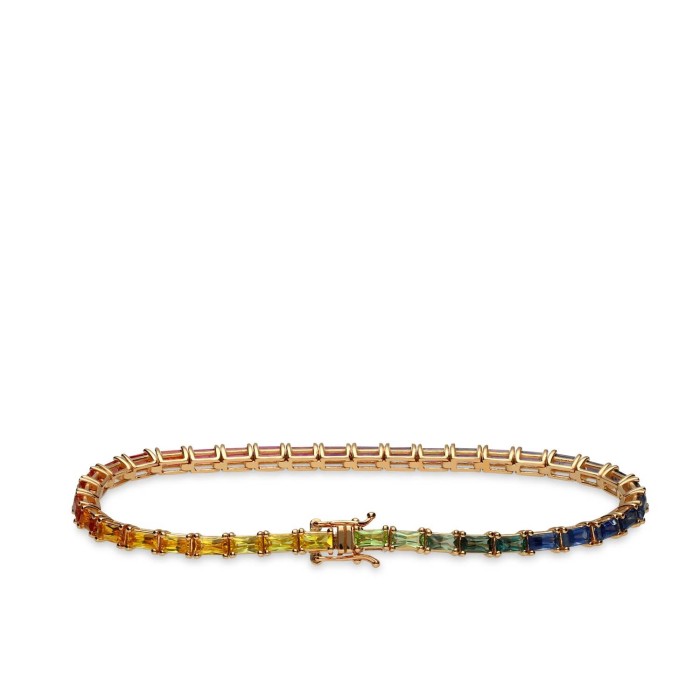 Riviere Rainbow Bracelet Sapphires Rose Gold