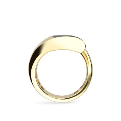Open Yellow and Black Gold Ring Grau