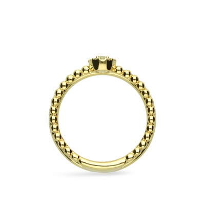 Double Hoop Rosette Ring Yellow Gold and Diamonds