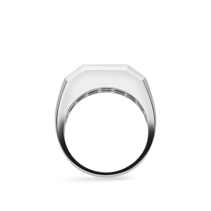Rectangular Seal Ring Grau White Gold and Diamonds