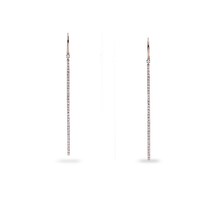 Rose gold bar earrings with Diamonds