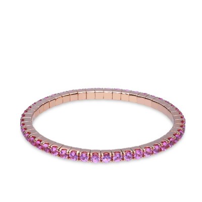 Elastic Bracelet Grau Rose Gold and Sapphires