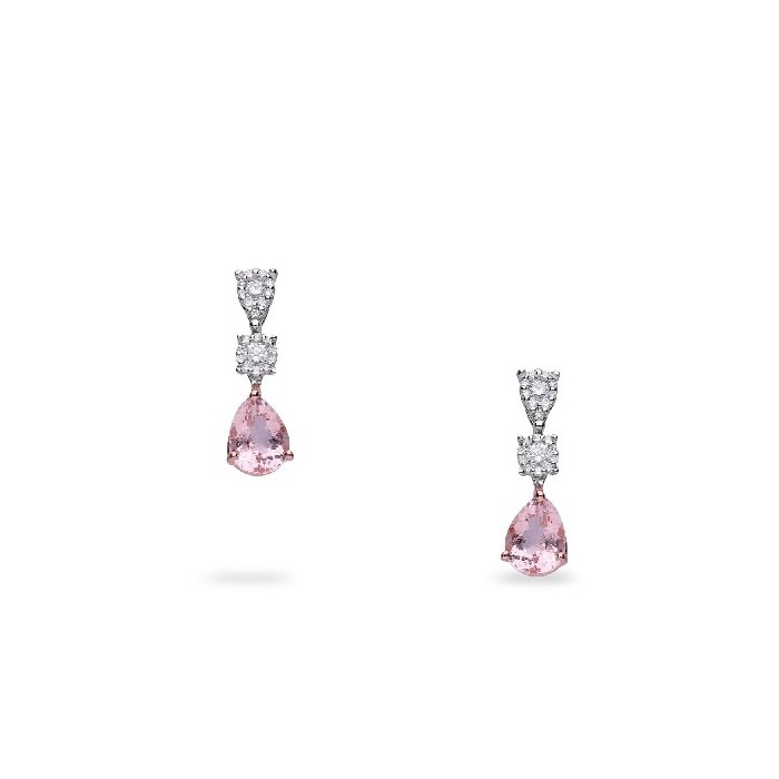 Long Earrings Grau Morganite & White Gold